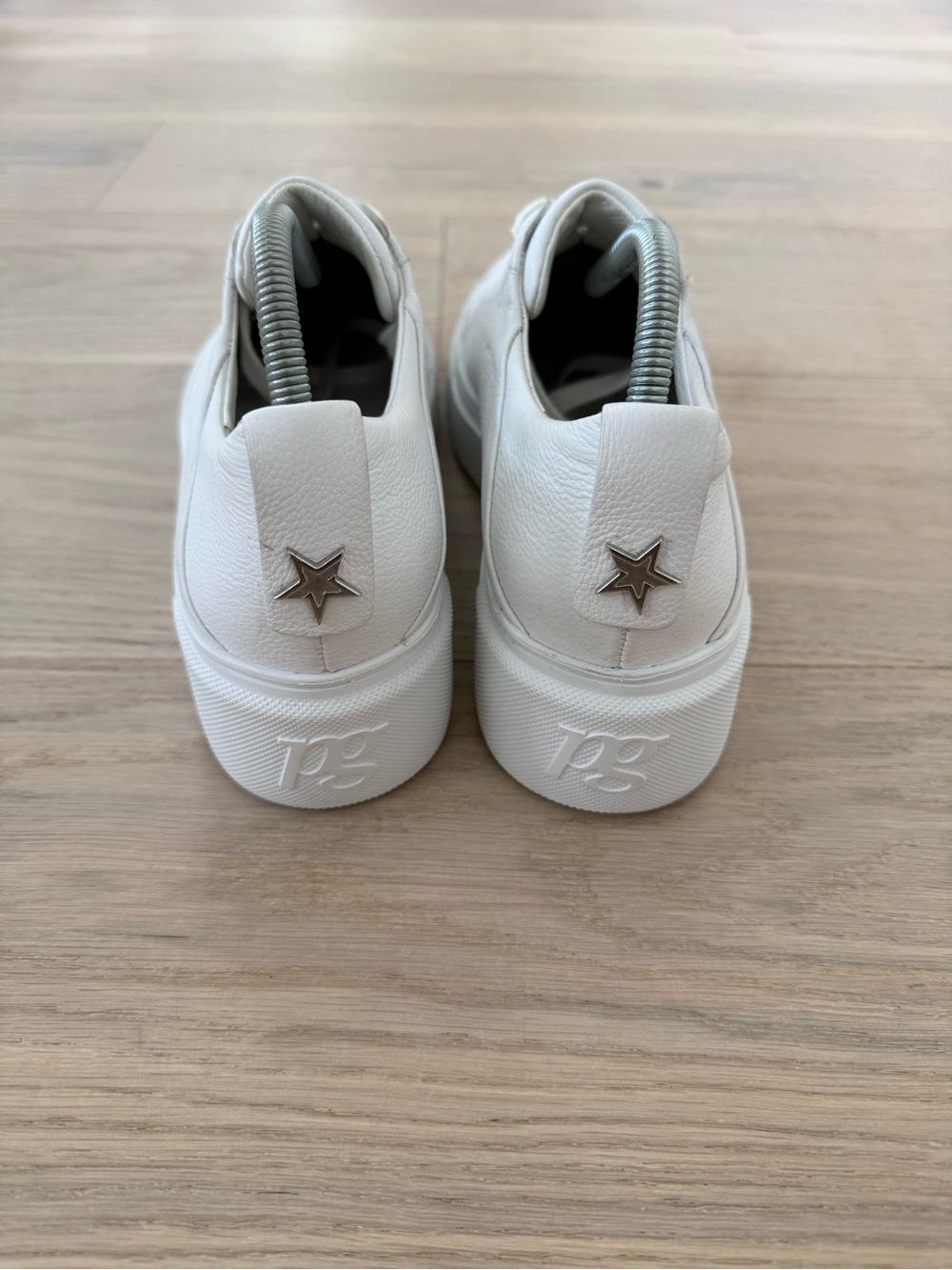 Paul Green Debbie Wedge Sneakers White Leather UK7/ US9.5 Platform Comfort - Picture 4 of 10